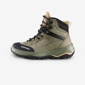 Buty trekkingowe damskie Forclaz MT100 skóra wodoodporne. Brązowe buty trekkingowe FORCLAZ, z kauczuku, bez zapięcia. Za 349,99 zł.