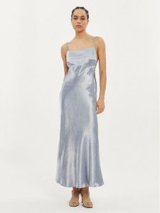 Max Mara Leisure Sukienka koktajlowa Baden 2416221088 Niebieski Regular Fit. Niebieskie sukienki Max Mara Leisure, bez wzorów, z wiskozy, wizytowe, bez kołnierzyka, bez ramiączek. Za 639,99 zł.