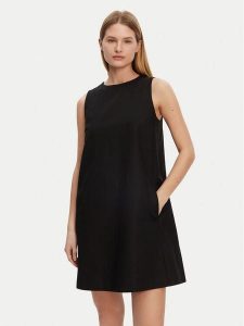 Weekend Max Mara Sukienka codzienna Racer 2515221102 Czarny Regular Fit. Czarne sukienki Weekend Max Mara, na co dzień, bez wzorów, z bawełny, bez kołnierzyka, bez ramiączek, proste. Za 649,99 zł.