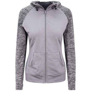 Damska Bluza Z Kapturem Z Kontrastowym Zamkiem Błyskawicznym. Szare bluzy JUST COOL, l, bez wzorów, z kapturem. Za 188,99 zł.
