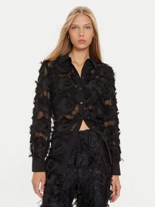 Marella Koszula Douglas 2423116022 Czarny Regular Fit. Czarne koszule Marella, bez wzorów, z syntetyku, bez kołnierzyka, bez ramiączek. Za 489,99 zł.