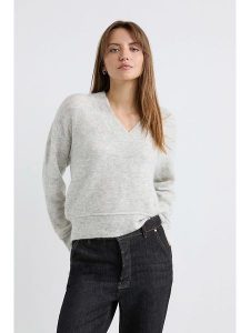 Josephine & Co Sweter "Alice" w kolorze jasnoszarym rozmiar: L. Szare swetry oversize Josephine & Co, l, bez wzorów, z wełny, bez ramiączek. Za 228,38 zł.