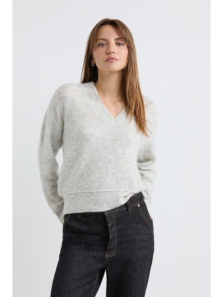 Josephine & Co Sweter "Alice" w kolorze jasnoszarym rozmiar: L. Szare swetry oversize Josephine & Co, l, bez wzorów, z wełny, bez ramiączek. Za 248,58 zł.