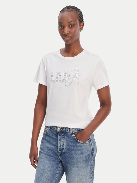 Liu Jo T-Shirt WA6491 JS923 Biały Regular Fit. Białe t-shirty Liu Jo, l, bez wzorów, z bawełny, bez kołnierzyka, bez ramiączek. Za 259,99 zł.