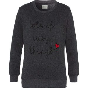 Bluza w kolorze antracytowym. Szare bluzy marki Cross Jeans, z nadrukiem. W wyprzedaży za 58,95 zł.