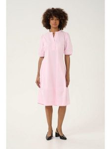 CULTURE Sukienka "Antoinett" w kolorze jasnoróżowym rozmiar: L. Różowe sukienki Culture, l, bez wzorów, bez kołnierzyka, bez ramiączek, midi, rozkloszowane. Za 165,71 zł.