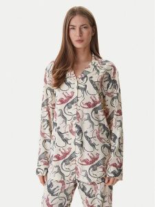 Tommy Hilfiger Koszulka piżamowa UW0UW06243 Écru. Koszule nocne TOMMY HILFIGER, bez wzorów, z wiskozy, bez ramiączek. Za 249,99 zł.