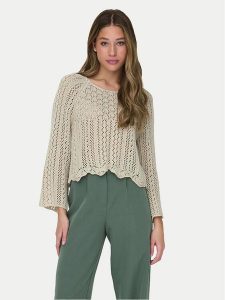 ONLY Sweter Nola 15233173 Szary Regular Fit. Szare swetry klasyczne ONLY, s, z syntetyku, bez kołnierzyka. Za 99,99 zł.