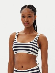 Tommy Hilfiger Góra od bikini UW0UW05807 Granatowy. Niebieskie bikini TOMMY HILFIGER, bez wzorów, z syntetyku. Za 129,99 zł.