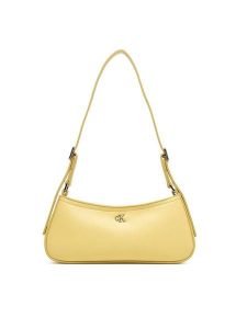 Calvin Klein Torebka Ck Small Shoulder Bag LV04F3170G Beżowy. Brązowe torebki klasyczne Calvin Klein, bez wzorów, ze skóry, bez dodatków. Za 409,99 zł.