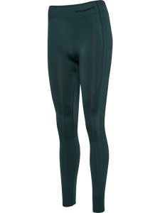 Damskie legginsy bezszwowe z wysokim stanem Hummel Shaping. Zielone legginsy Hummel, bez wzorów, z dzianiny, z podwyższonym stanem. Za 128,00 zł.