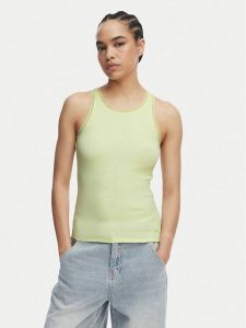 BOSS Top C_Eplie 50553479 Zielony Slim Fit. Zielone topy Boss, l, bez wzorów, z bawełny, bez kołnierzyka, bez ramiączek. Za 164,99 zł.