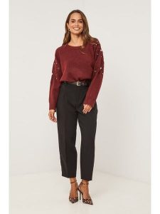 Soft Cashmere Sweter w kolorze bordowym rozmiar: 38/40. Czerwone swetry oversize Soft Cashmere, bez wzorów, bez ramiączek. Za 180,49 zł.