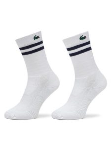 Lacoste Skarpety długie RA1095 Biały. Białe skarpetki Lacoste, bez wzorów, z bawełny. Za 99,99 zł.