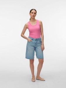 Vero Moda Top w kolorze różowym rozmiar: S. Różowe topy Vero Moda, s, bez wzorów, bez kołnierzyka, bez ramiączek. Za 45,45 zł.