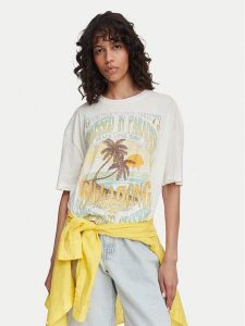 Billabong T-Shirt Sunset Mindset EBJZT00462 Kremowy Regular Fit. Białe t-shirty Billabong, s, bez wzorów, z bawełny, bez kołnierzyka, bez ramiączek. Za 159,99 zł.