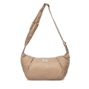 Torebka Guess Jeans. Brązowe listonoszki Guess Jeans, z aplikacjami, z jeansu, bez dodatków. Za 259,99 zł.