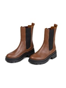 Anna Morellini Skórzane sztyblety "Marlorina" w kolorze jasnobrązowym rozmiar: 40. Brązowe botki Anna Morellini, bez wzorów, bez zapięcia. Za 352,21 zł.