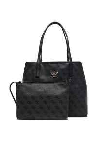 Guess Torebka Victtoria HWESG9 51428 Szary. Szare shopper bag Guess, z aplikacjami, ze skóry, bez dodatków. Za 679,99 zł.