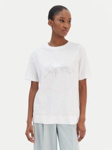 JOOP! T-Shirt Tesia 30100884 Biały Regular Fit. Białe t-shirty JOOP!, bez wzorów, z bawełny, bez kołnierzyka, bez ramiączek. Za 299,99 zł.