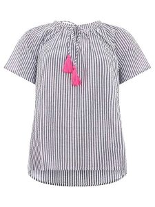 Zwillingsherz Bluzka w kolorze granatowo-biało-różowym rozmiar: L/XL. Białe bluzki Zwillingsherz, l, bez wzorów, z bawełny, bez kołnierzyka, bez ramiączek. Za 129,95 zł.
