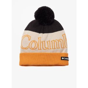 Czapka zimowa Columbia Polar Powder II Beanie - black/dark stone/sunstone. Brązowe czapki Columbia, bez wzorów, z polaru, sportowe. Za 86,99 zł.