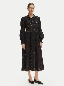 Iconique Sukienka letnia Joanna IC26-008 Czarny Regular Fit. Czarne sukienki Iconique, na lato, s, bez wzorów, z bawełny, bez kołnierzyka, bez ramiączek. Za 599,99 zł.