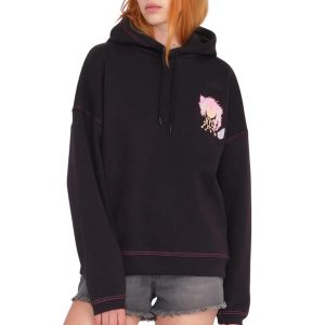 Bluza sportowa damska Volcom Tetsunori. Czarne bluzy Volcom, s, bez wzorów, z bawełny, bez kaptura. Za 186,00 zł.