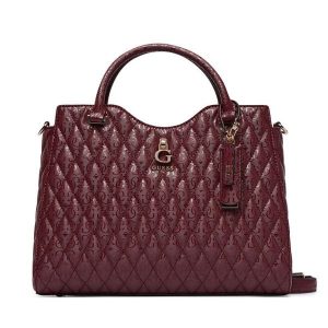Torebka Guess. Brązowe kuferki Guess, z aplikacjami, bez dodatków. Za 634,99 zł.