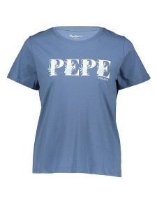 Pepe Jeans Koszulka w kolorze niebieskim rozmiar: S. Niebieskie bluzki Pepe Jeans, s, bez wzorów, z bawełny, bez kołnierzyka, bez ramiączek. Za 92,45 zł.