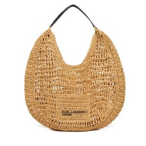 Torebka Karl Lagerfeld Jeans. Brązowe torebki klasyczne Karl Lagerfeld Jeans, bez wzorów, z jeansu, bez dodatków. Za 429,99 zł.