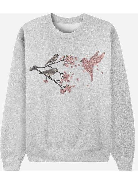 WOOOP Bluza "Blossom Bird" w kolorze szarym rozmiar: XL. Szare bluzy Wooop, xl, bez wzorów, bez kaptura. Za 108,99 zł.