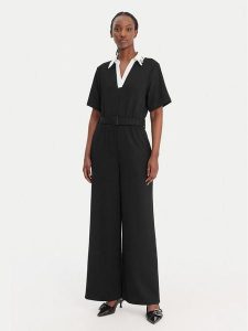 KARL LAGERFELD Kombinezon B1W13031 Czarny Regular Fit. Czarne sukienki KARL LAGERFELD, l, bez wzorów, z syntetyku, bez kołnierzyka, bez ramiączek. Za 694,99 zł.