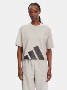 Adidas T-Shirt Essentials Big Logo Boyfriend JG8738 Szary Loose Fit. Szare t-shirty ADIDAS, xs, bez wzorów, z bawełny, bez kołnierzyka, bez ramiączek. Za 89,99 zł.