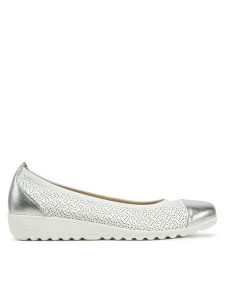 Caprice Baleriny 9-22103-42 Biały. Białe balerinki Caprice, bez wzorów, ze skóry, bez obcasa, bez zapięcia. Za 164,99 zł.