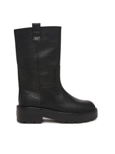 Tommy Jeans Kozaki Tjw Tubular Mid Boots EN0EN03111 Czarny. Czarne kozaki Tommy Jeans, bez wzorów, z jeansu, bez obcasa, na płaskiej podeszwie, bez zapięcia. Za 799,99 zł.