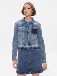 Tommy Jeans Kurtka jeansowa Izzie DW0DW16989 Niebieski Slim Fit. Niebieskie kurtki Tommy Jeans, s, bez wzorów, z bawełny, bez kaptura. Za 519,99 zł.