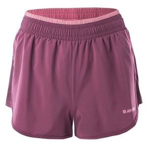 Szorty damskie treningowe Hi-Tec Lady Laria - różowe, Rozmiar XL. Czerwone szorty Hi-tec, bez wzorów, z elastanu. W wyprzedaży za 69,99 zł.