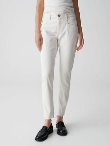 OPUS Dżinsy "Evita" - Slim fit - w kolorze białym rozmiar: 40/L28. Białe jeansy Opus, bez wzorów, z podwyższonym stanem. Za 173,99 zł.