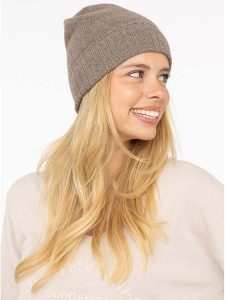 Zwillingsherz Kaszmirowa czapka w kolorze szarobrązowym rozmiar: onesize. Brązowe czapki Zwillingsherz, bez wzorów, z kaszmiru. Za 147,91 zł.