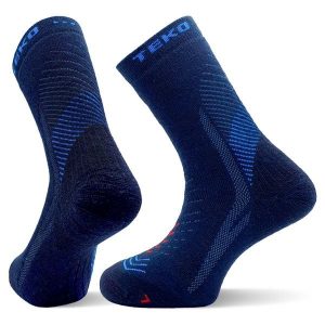 Skarpety sportowe z wełny Merino Teko ecoHIKE Medium Full Cushion Hiking 3.0. Niebieskie skarpetki TEKO, bez wzorów, z wełny. Za 63,00 zł.