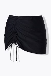 Damskie Spódnica do pływania marszczenie zintegrowane figi. Niebieskie figi Ulla Popken, bez wzorów, z elastanu. Za 111,99 zł.