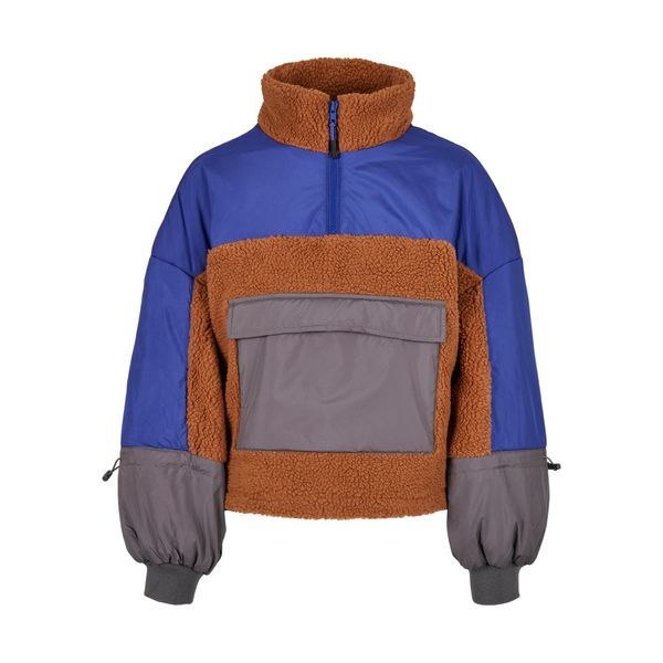 Kurtka damska trójkolorowa Urban Hiking Classics Sherpa. Brązowe kurtki Urban Classics, bez wzorów, bez kaptura. Za 274,00 zł.