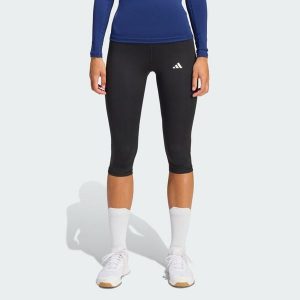 Legginsy capri TECHFIT. Niebieskie legginsy ADIDAS, bez wzorów, z materiału. Za 179,00 zł.