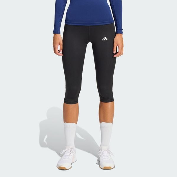 Legginsy capri TECHFIT. Niebieskie legginsy ADIDAS, bez wzorów, z materiału. Za 179,00 zł.