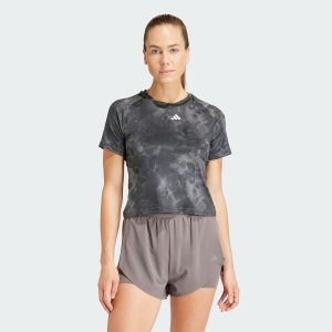 Koszulka Train Essentials AOP Flower Tie-Dye. Brązowe bluzki ADIDAS, xl, bez wzorów, z materiału, sportowe, bez kołnierzyka, bez ramiączek. Za 159,00 zł.