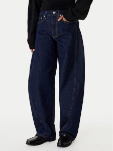 Tommy Jeans Jeansy Ella DW0DW22617 Granatowy Barrel Fit. Niebieskie jeansy Tommy Jeans, bez wzorów, z bawełny. Za 409,99 zł.