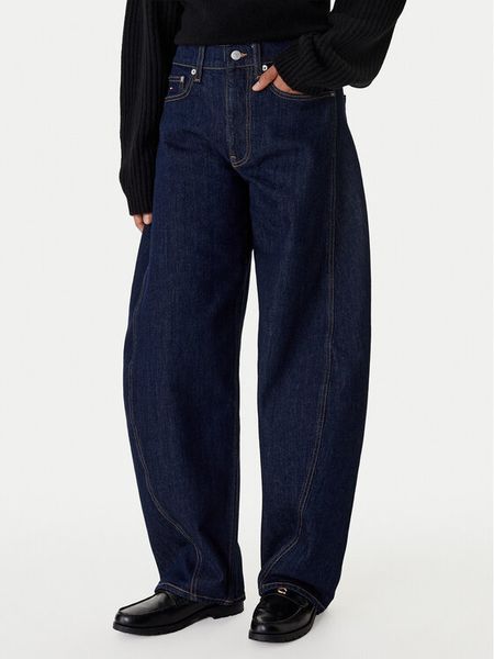 Tommy Jeans Jeansy Ella DW0DW22617 Granatowy Barrel Fit. Niebieskie jeansy Tommy Jeans, bez wzorów, z bawełny. Za 329,99 zł.