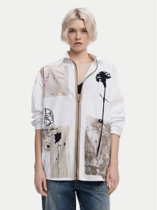 Desigual Koszula Recortes 25SWCW23 Biały Relaxed Fit. Białe koszule Desigual, l, bez wzorów, z bawełny, bez kołnierzyka, bez ramiączek. Za 229,99 zł.