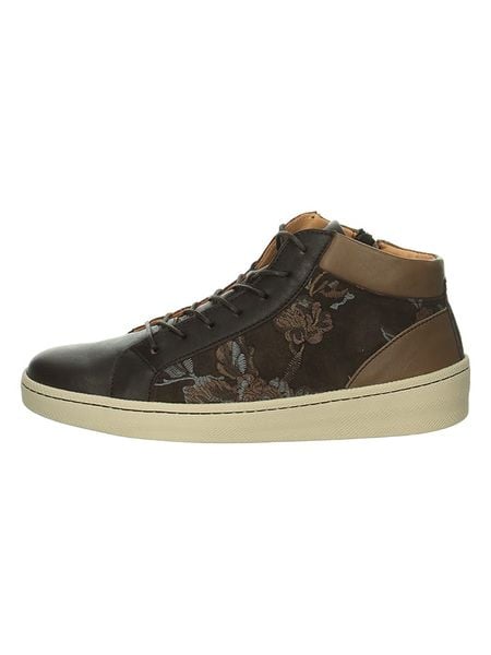 Think! Skórzane sneakersy "Kumi" w kolorze brązowo-jasnobrązowym rozmiar: 40,5. Brązowe trampki Think, bez wzorów, za kostkę, bez zapięcia. Za 479,95 zł.